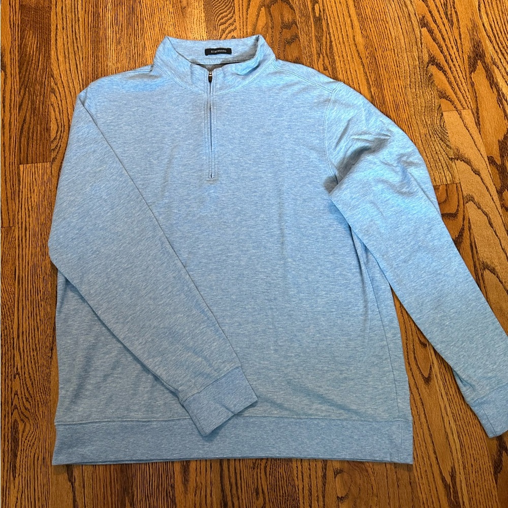 St. Bernard Men’s Quarter Zip Sweater in Light Blue